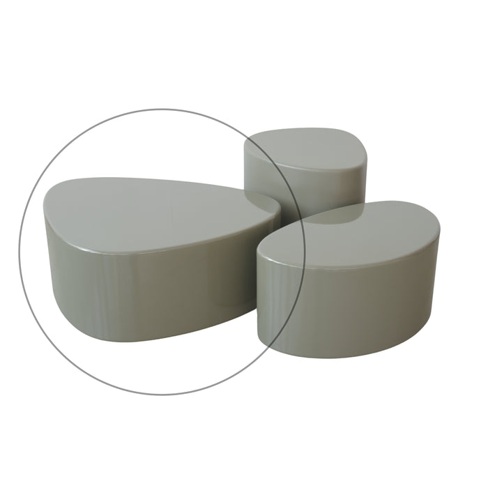 Salontafel - Varzy - Large - Olijfgroen StoneSkin glossy  - B75 x D70 x H30 cm