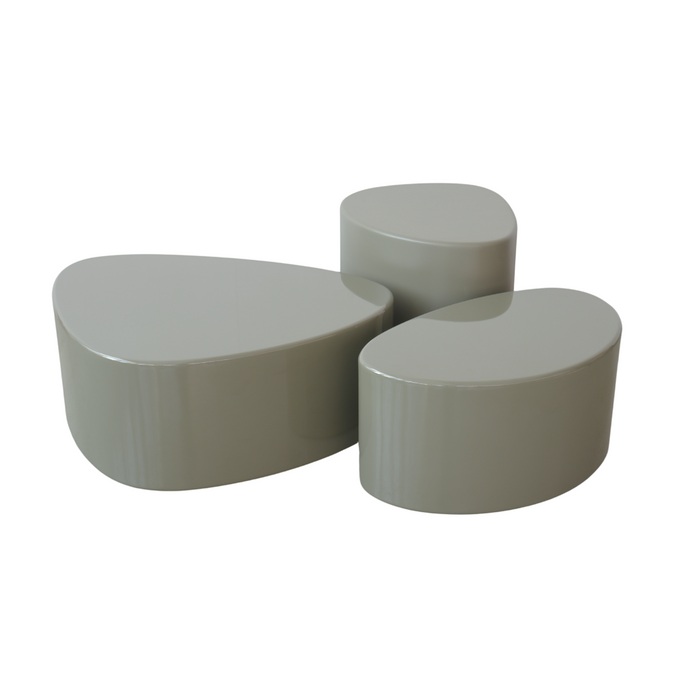 Salontafel - Varzy - Large - Olijfgroen StoneSkin glossy  - B75 x D70 x H30 cm