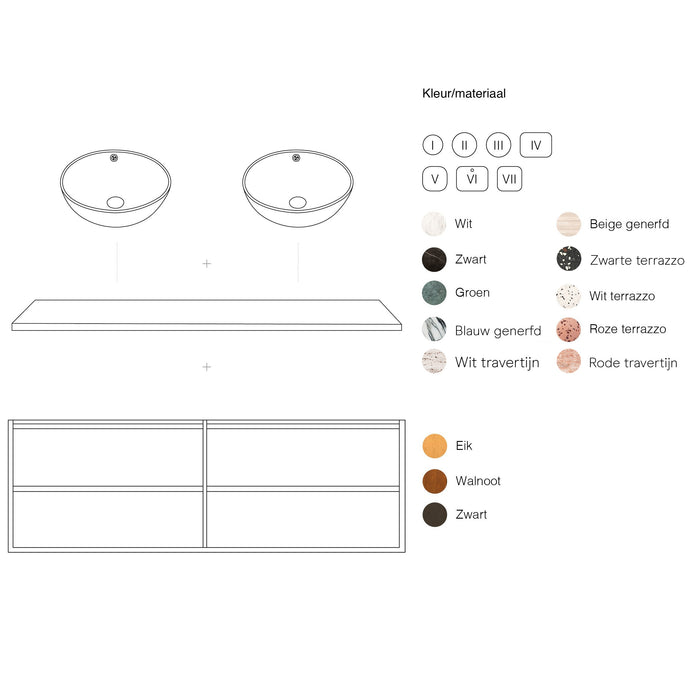 Mueble de baño nogal 120 cm - Fien - Sims lavabos de superficie sólida