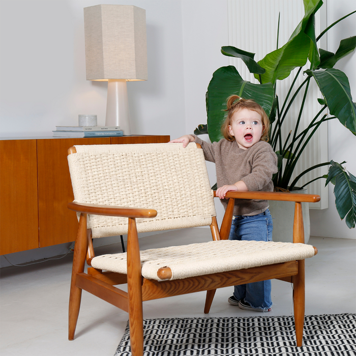Hobart - Fauteuil - Teakhout - Gewoven touw zitting