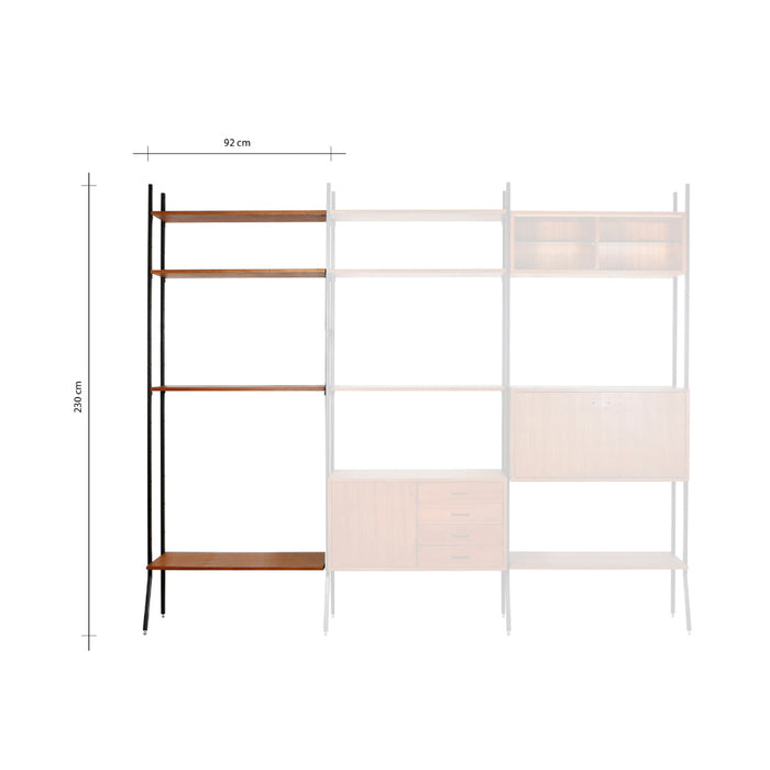 Uitbreiding Vintage Wandkast - Teak (92×230cm)