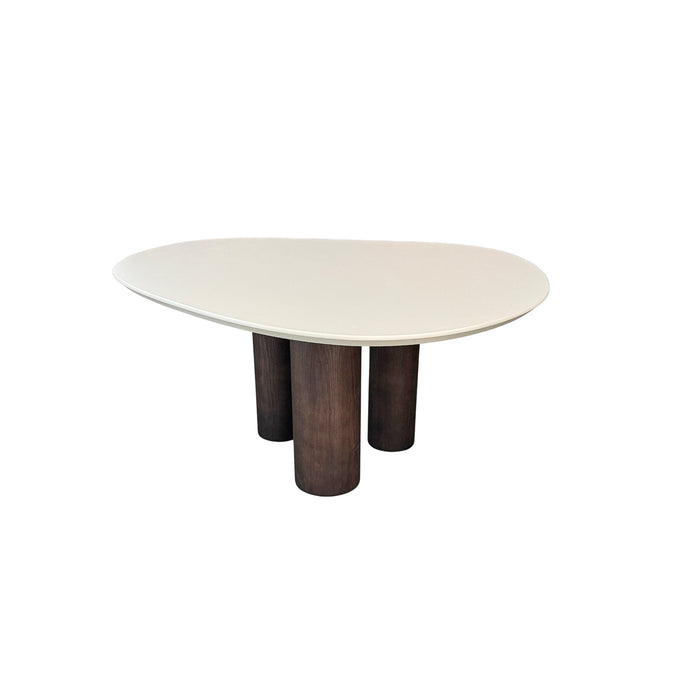 Eettafel Lien - StoneSkin Latte top - Smoke houten poten - 160 cm