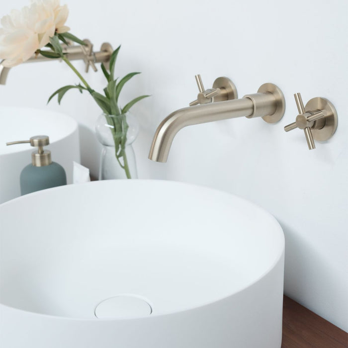 Fien badkamermeubelset - Walnoot - 120 cm - Sims solid surface waskommen