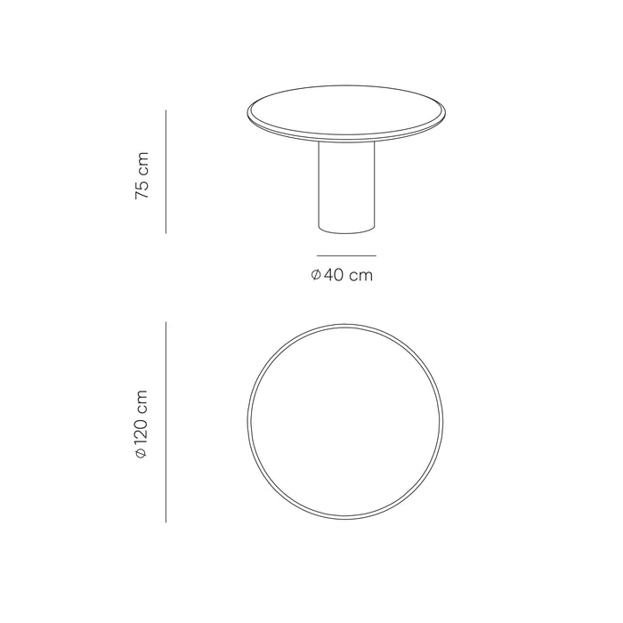 Nana - Ronde Eettafel - Travertin - Wit