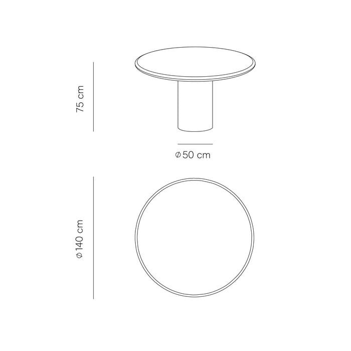 Nana - Ronde Eettafel - Travertin - Wit