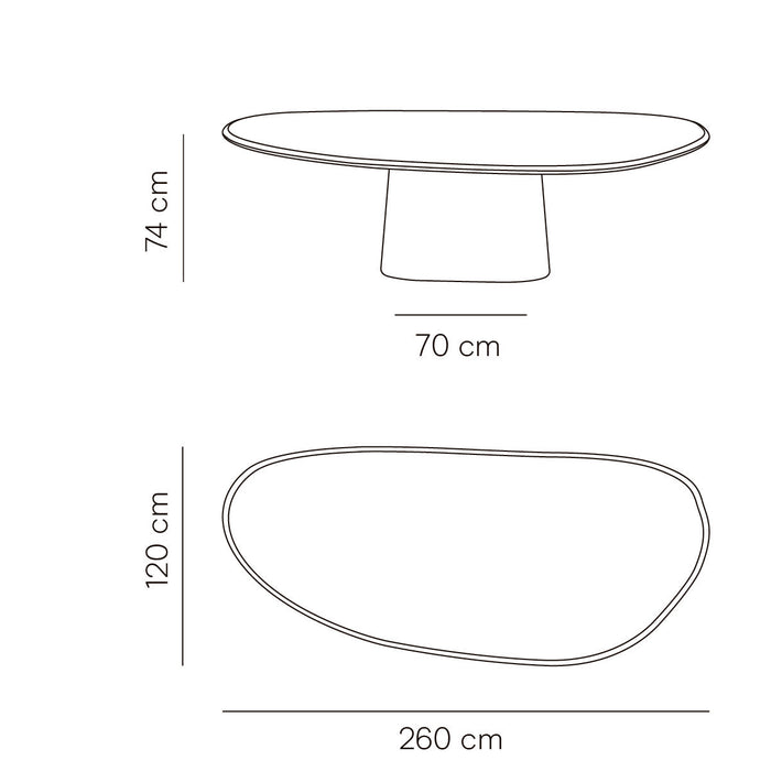 Tuintafel Ovaal Organische Vorm - Anvers - MicroSkin - 240 cm of 260 cm - Cloudy Latte