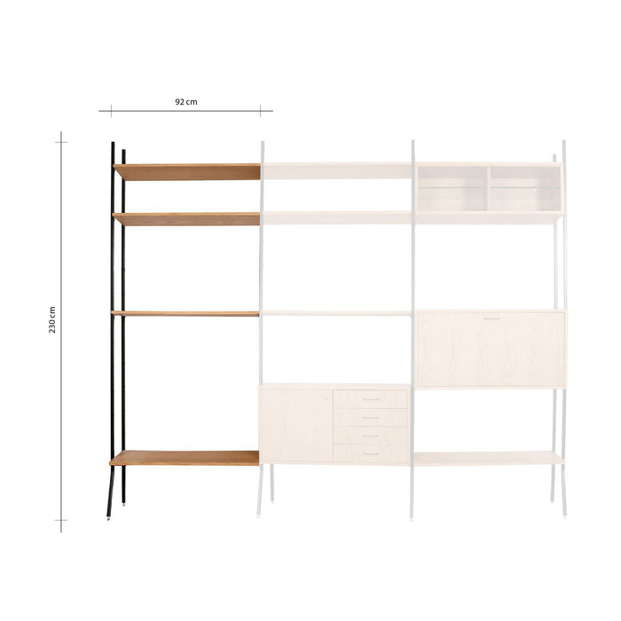 Uitbreiding Scandinavische Stellingkast - Eik (92×230cm)