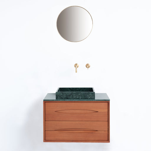 Bill badkamermeubel - Groen marmer - Teakhout - 80 cm
