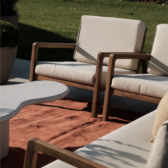 Como lounge garden chair single - Teak (incl cushion)