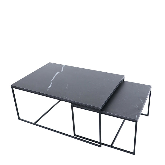 vierkante salontafel Miles Zwart keramisch 55cm