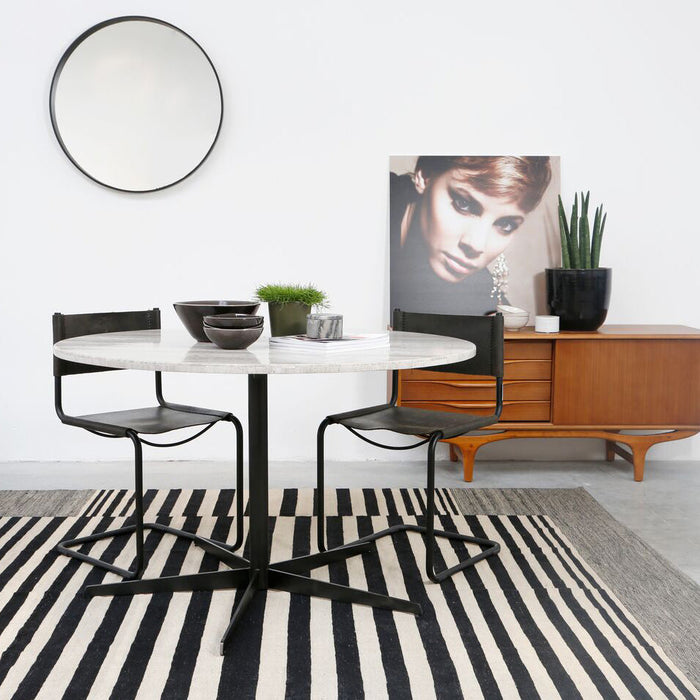 Ronde spiegel dia 80 cm Zwart metaal