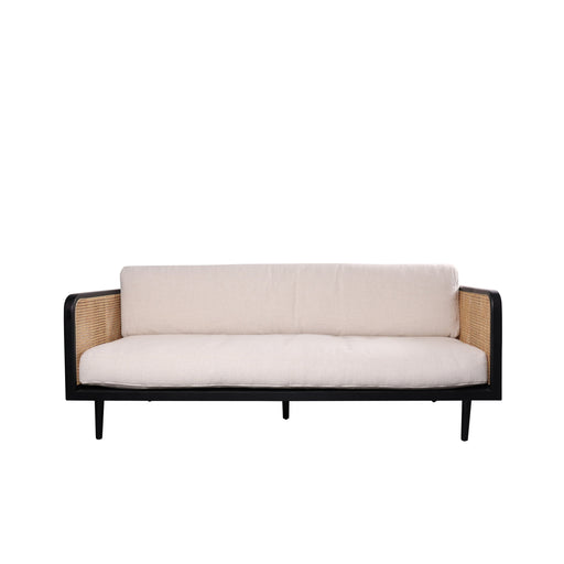 Rotan Zitbank Milan Zwart/Naturel Rotan 190cm