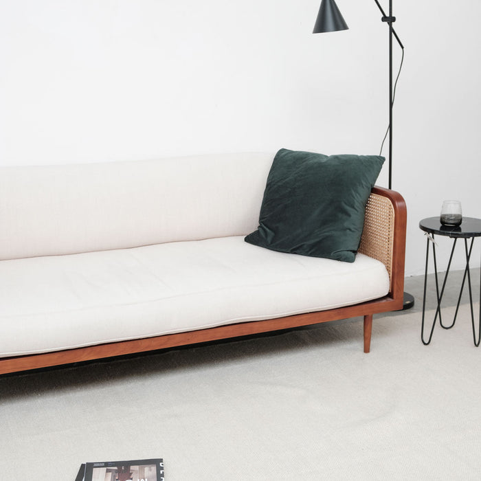 rotan zetel met linnen Milan 3-zit