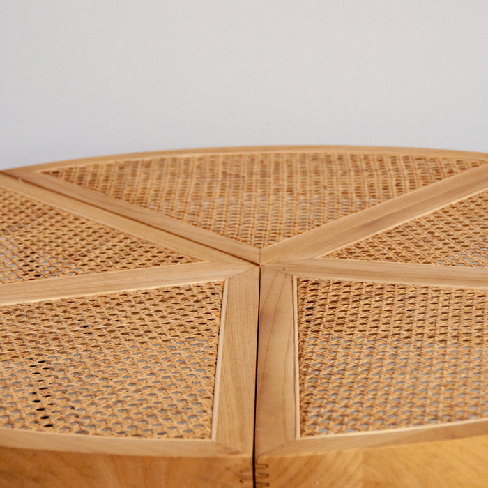 Savis Salontafel Eik/Naturel Rotan dia140x37cm