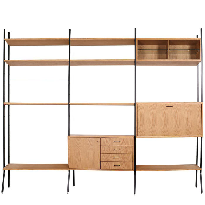 Scandinavische Stellingkast met Uitbreiding - Eik - 278×230cm