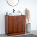 Stijlvol Mid-Century Badkamermeubel Felix - Walnoot - 80 cm alt