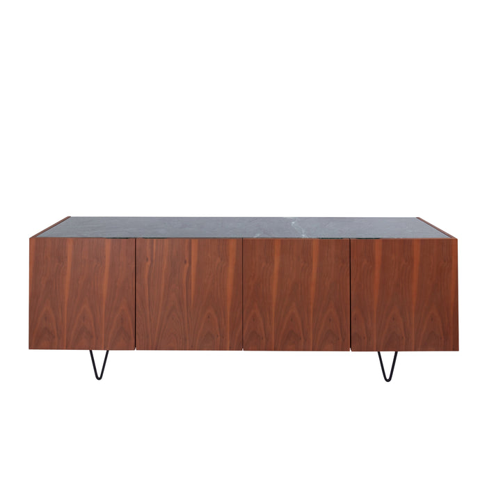 Dressoir met walnoot groen marmer Pisa Furnified 200cm