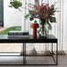Cognac Lederen Zitbank met zwart hout Leonore Furnified