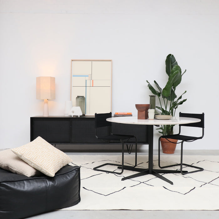 Zwart kast living met rotan Oskar Zwart/Rotan 220cm