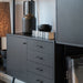 Zwarte wall unit met extra large Zwart 278x230cm