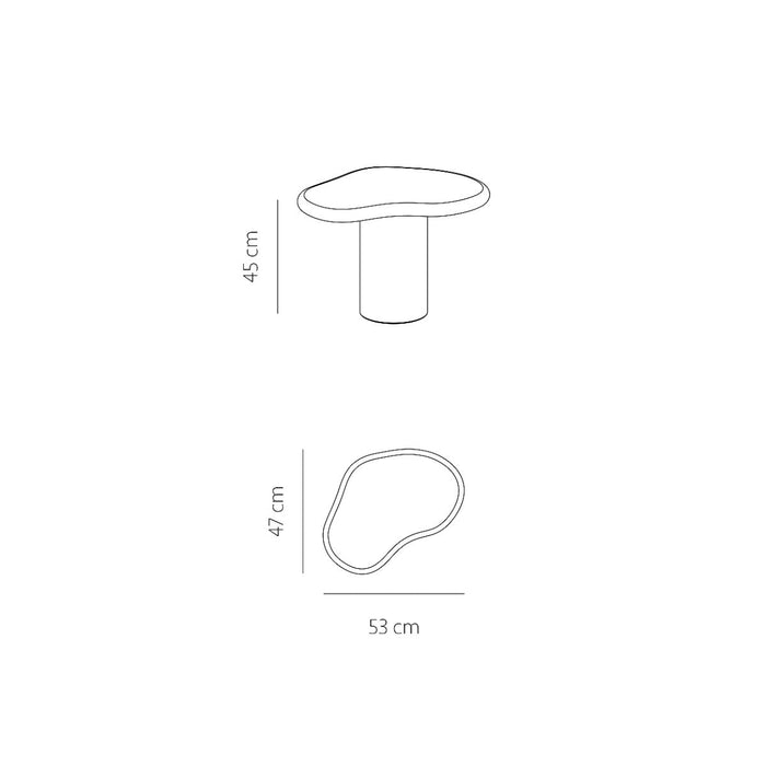 Microskin bijzettafel - Jonah - organische vorm - Mid