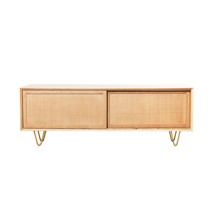 Rotan TV-meubel - Eik/Naturel Riet - Oskar - 150cm